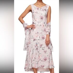 Alex Evenings Floral Pink Dress